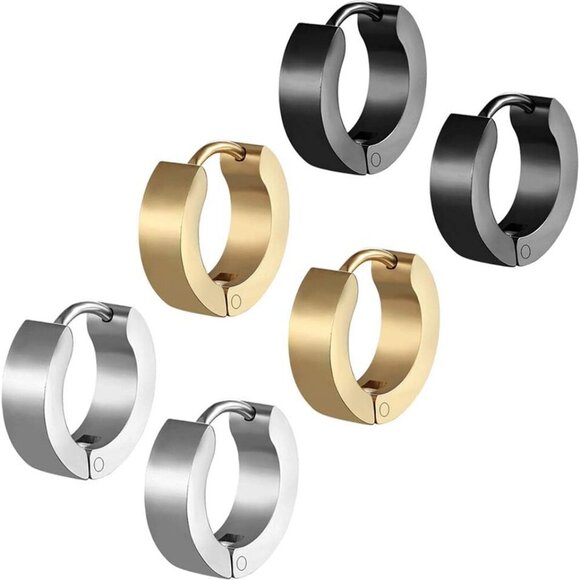 Stylish and Durable Hypoallergenic Huggie Earrings for Men & Women - 1mm Gauge - Picture 1 of 4